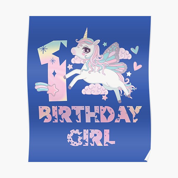 Posters Sur Le Theme Joyeux Anniversaire Licorne Magique Redbubble