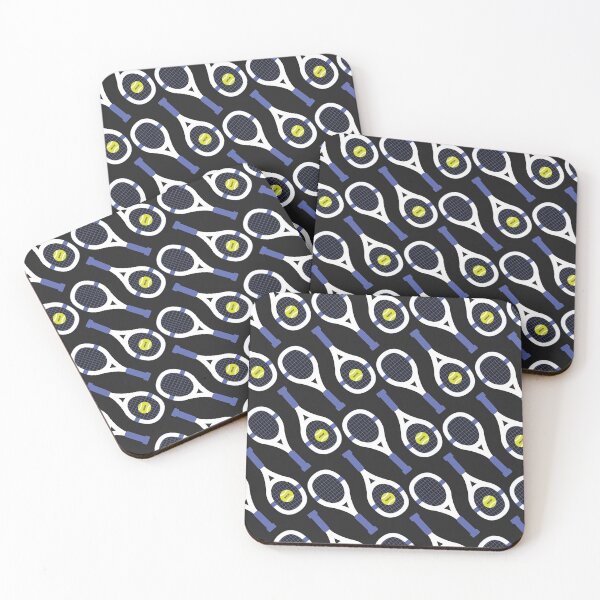 Item preview, Tennis Racket and Ball Pattern (Black/Blue) designed and sold by BuiceJox.