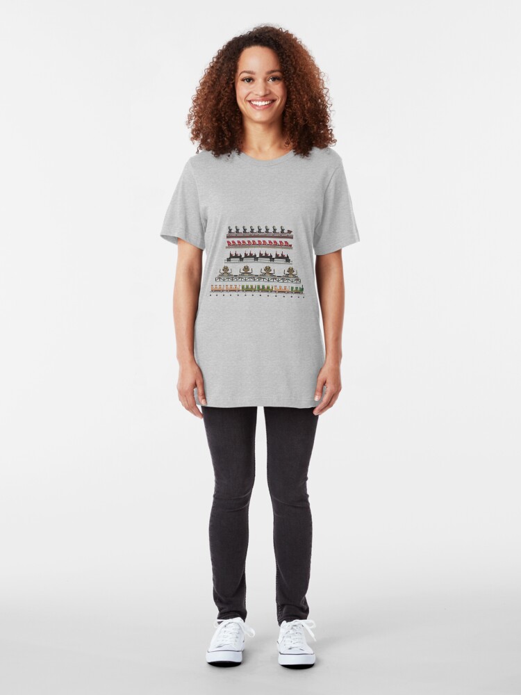 Alternate view of Silver Dollar City Coaster Trains Design Slim Fit T-Shirt