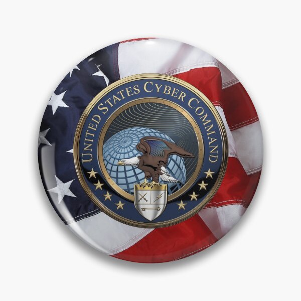 Item preview, United States Cyber Command - CYBERCOM Emblem over American Flag designed and sold by Serge Averbukh Art Studio.