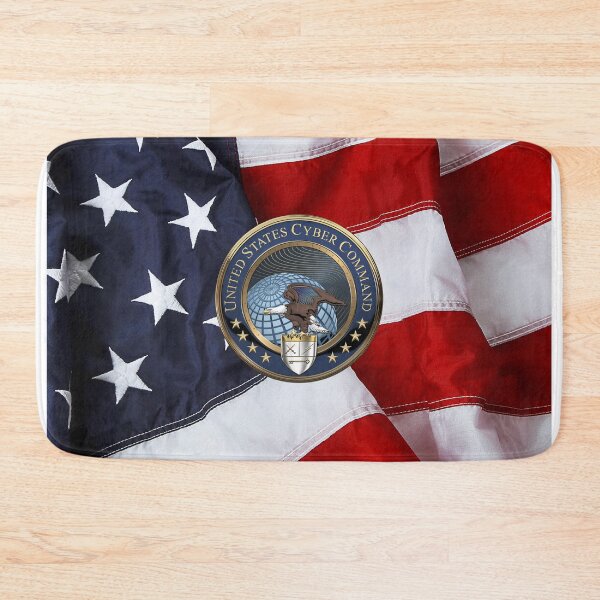 Item preview, United States Cyber Command - CYBERCOM Emblem over American Flag designed and sold by Serge Averbukh Art Studio.