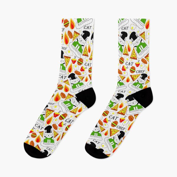 Item preview, Chef cat with junk food designed and sold by Fluffpotsdesign.