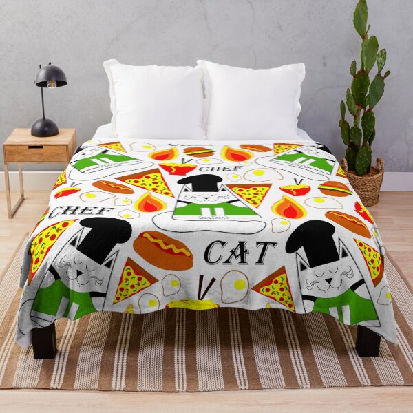 Item preview, Chef cat with junk food designed and sold by Fluffpotsdesign.