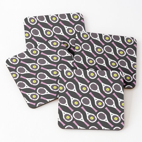 Item preview, Tennis Racket and Ball Pattern (Black/Pink) designed and sold by BuiceJox.