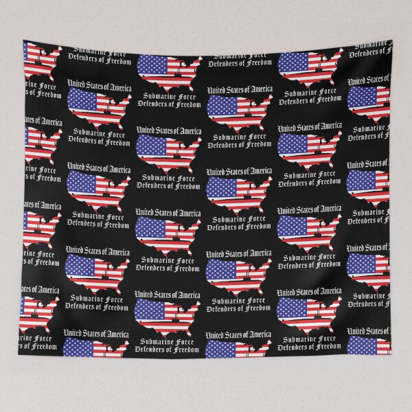 Item preview, United States of America Flag with Submarine designed and sold by MadMando.