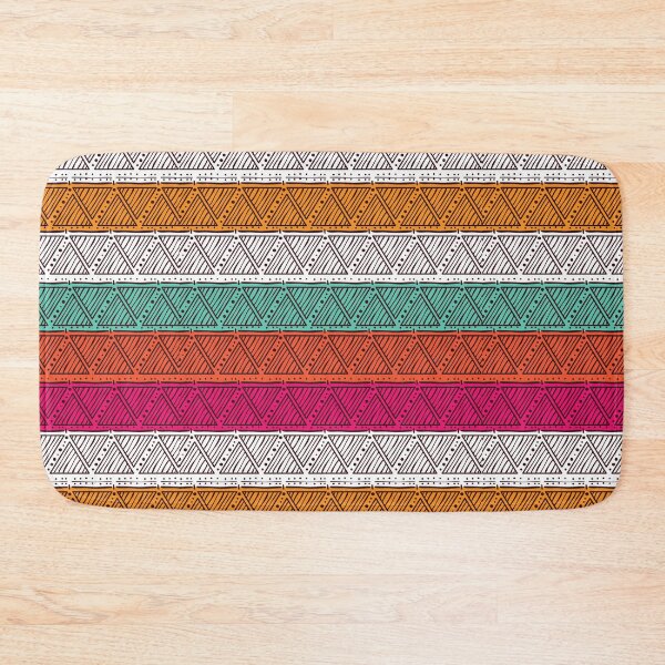 Item preview, Boho Design - green, orange white and pink triangles designed and sold by TheWhiteRhyno.