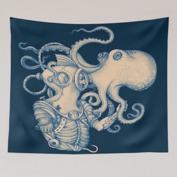 Item preview, Steampunk Octopus and Diver  designed and sold by Vilius Ramaneckas.