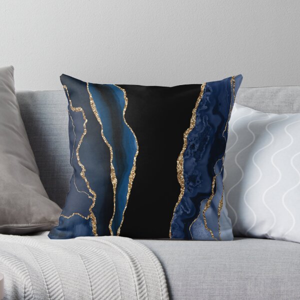 Navy gold cheap throw pillow