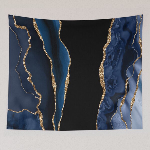 Item preview, Abstract Blue and Gold Modern Geode Agate Design designed and sold by Paulele.