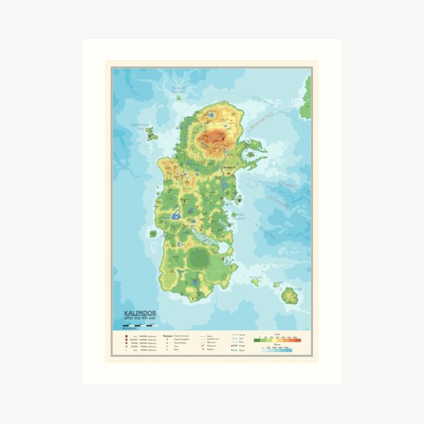 Detailed Kalimdor map Art Print