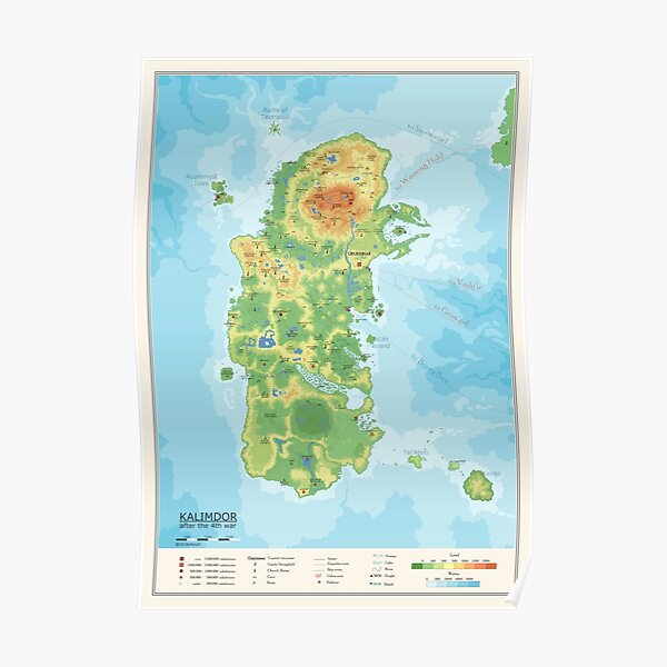 Detailed Kalimdor map Poster