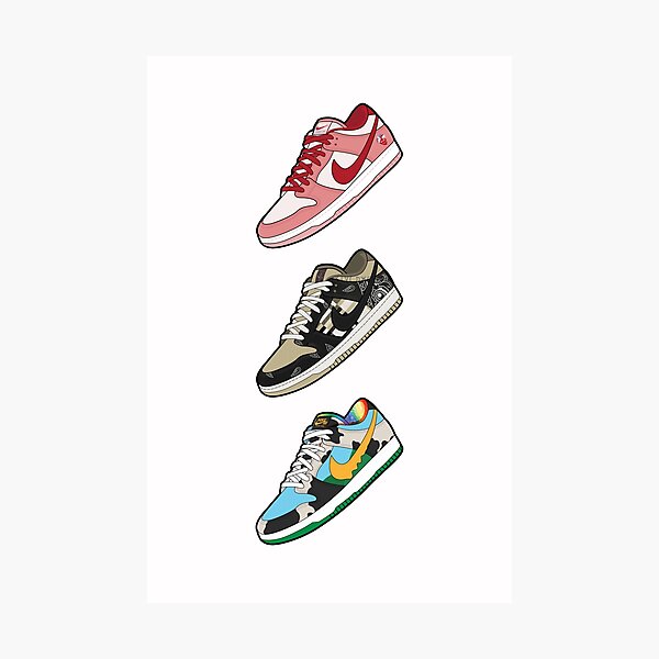 Sneakerhead Art | SB Dunks | Zapatillas de deporte | Arte Hypebeast | Regalo amante de zapatos Lámina fotográfica