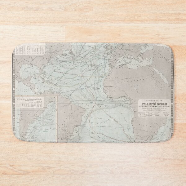 Item preview, Vintage Atlantic Ocean Exploration Routes Map (1850) designed and sold by BravuraMedia.