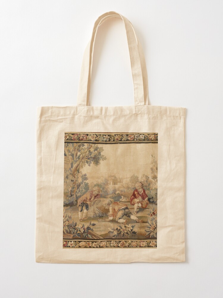 Aubusson Antique French Tapestry Print Tote Bag by Vicky Brago