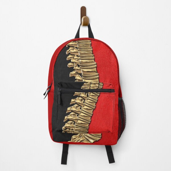 Item preview, Memento Mori - Gold Human Backbone over Black and Red Canvas designed and sold by Serge Averbukh Art Studio.