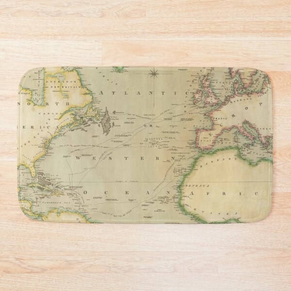 Item preview, Vintage Map of the Atlantic Ocean (1817) designed and sold by BravuraMedia.