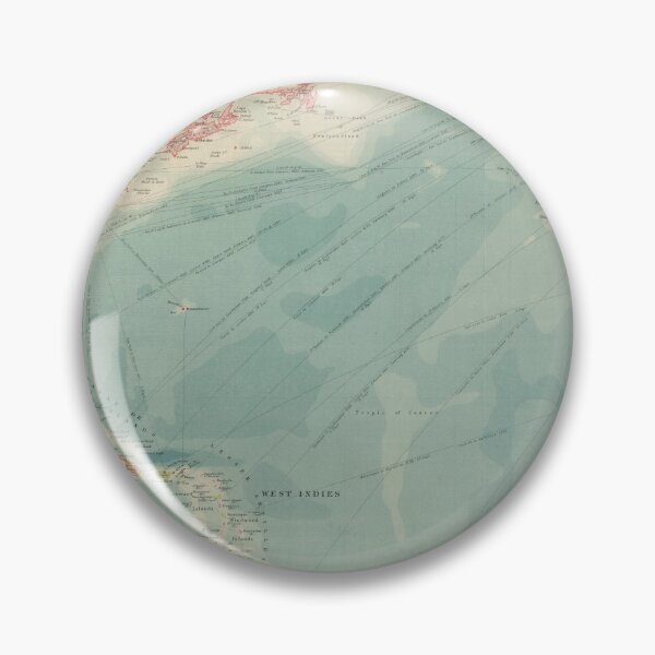 Item preview, Vintage Atlantic Ocean Travel Routes and Timeline Map (1912) designed and sold by BravuraMedia.