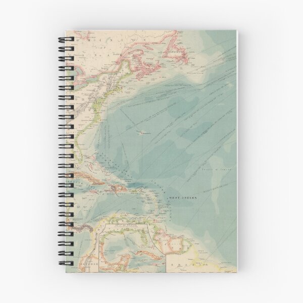 Item preview, Vintage Atlantic Ocean Travel Routes and Timeline Map (1912) designed and sold by BravuraMedia.