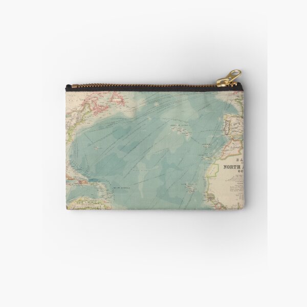 Item preview, Vintage Atlantic Ocean Travel Routes and Timeline Map (1912) designed and sold by BravuraMedia.