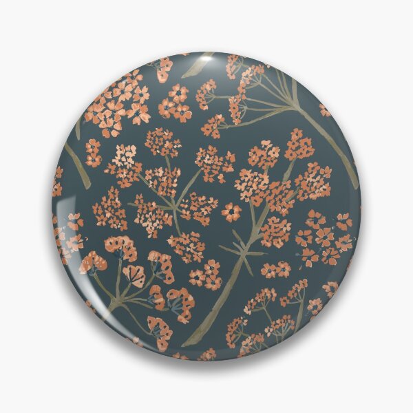Item preview, Orange & Teal Watercolor Stem Caraway Floral Pattern designed and sold by StudioPosies.