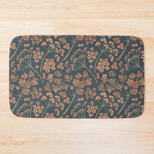 Item preview, Orange & Teal Watercolor Stem Caraway Floral Pattern designed and sold by StudioPosies.