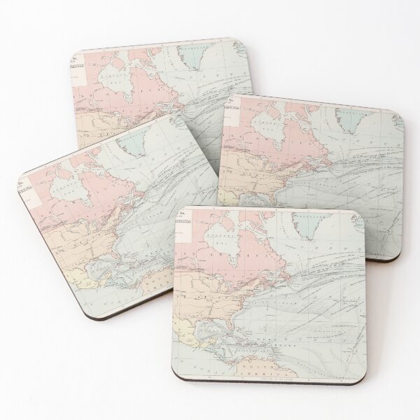 Item preview, Vintage Atlantic Ocean Telegraph Cables and Steamboat Route Map  designed and sold by BravuraMedia.