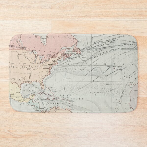 Item preview, Vintage Atlantic Ocean Telegraph Cables and Steamboat Route Map  designed and sold by BravuraMedia.