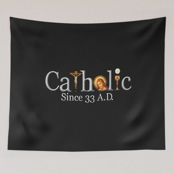 Item preview, Catholic Since 33 AD T-Shirt Jesus Crucifix Eucharist Mass 2001 black designed and sold by hispanicworld.