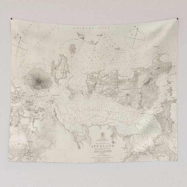 Item preview, Vintage Map of Auckland Harbor New Zealand (1857) designed and sold by BravuraMedia.