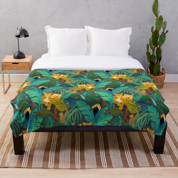 Item preview, Leopards, monkeys and toucans in the jungle designed and sold by illaberekdesign.