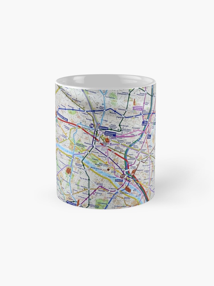 Paris Metro Map Coffee Mug Paris Mug France Mug Paris 