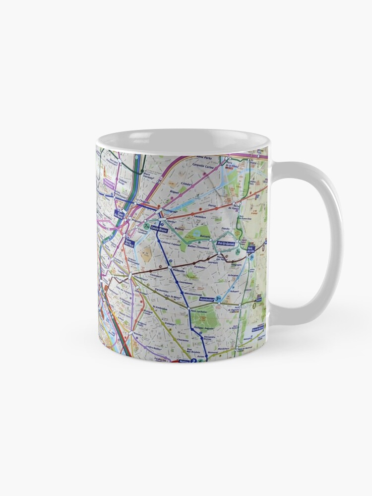 Paris Metro Map Coffee Mug Paris Mug France Mug Paris 