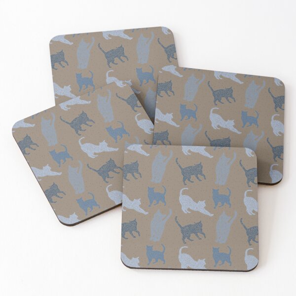 Item preview, Blue Grey Cats On Brown Background Circle Design designed and sold by Pierre Bernard Jr.