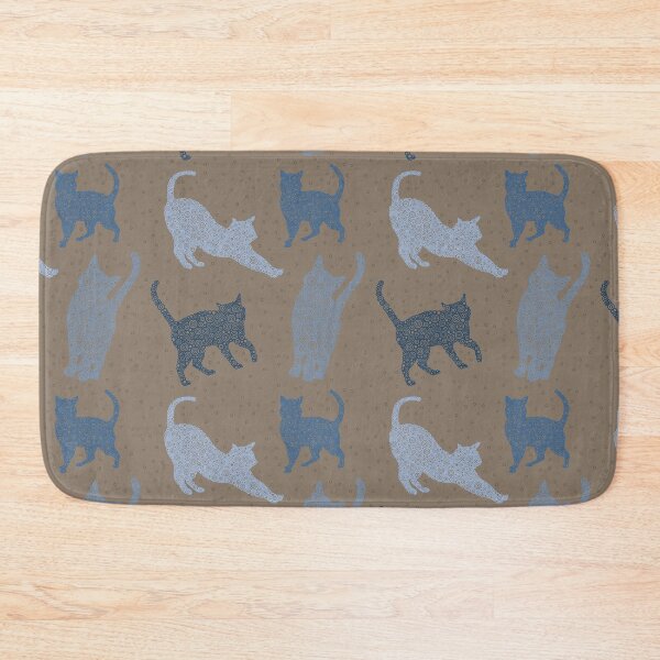 Item preview, Blue Grey Cats On Brown Background Circle Design designed and sold by Pierre Bernard Jr.
