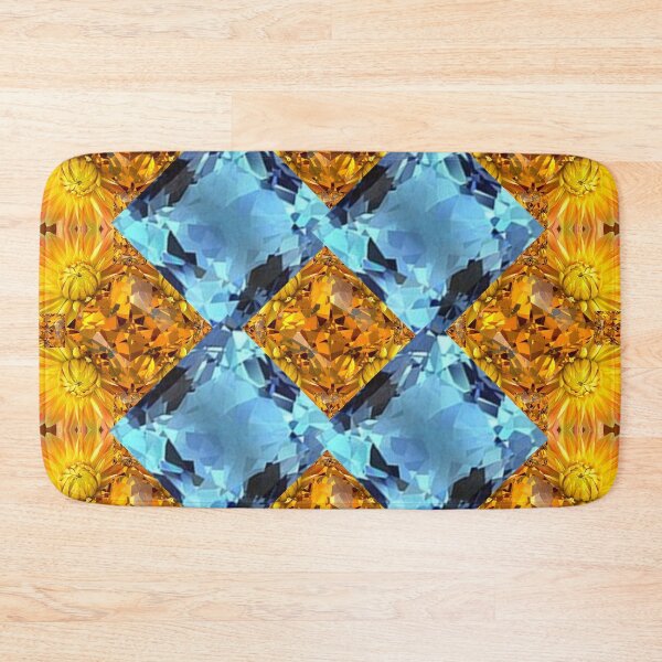 Item preview, BLUE TOPAZ GEMS WITH GOLDEN TOPAZ GEMS PATTERNS designed and sold by sharlesart.
