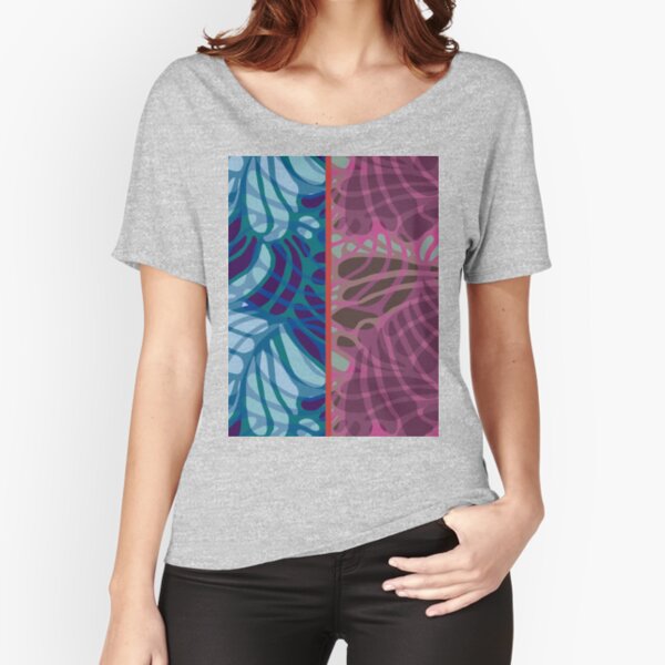Blue and Purple Abstract Relaxed Fit T-Shirt