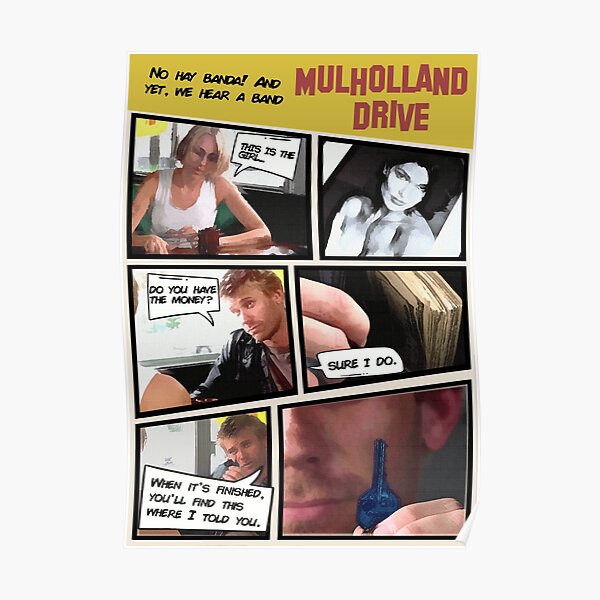 Affiche de Mulholland Drive Retro Comic Style Poster