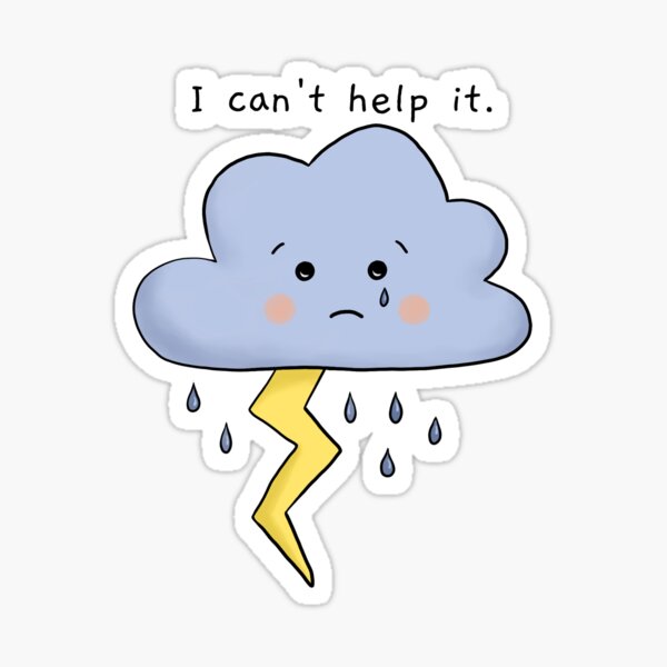 Sad Cloud Sticker