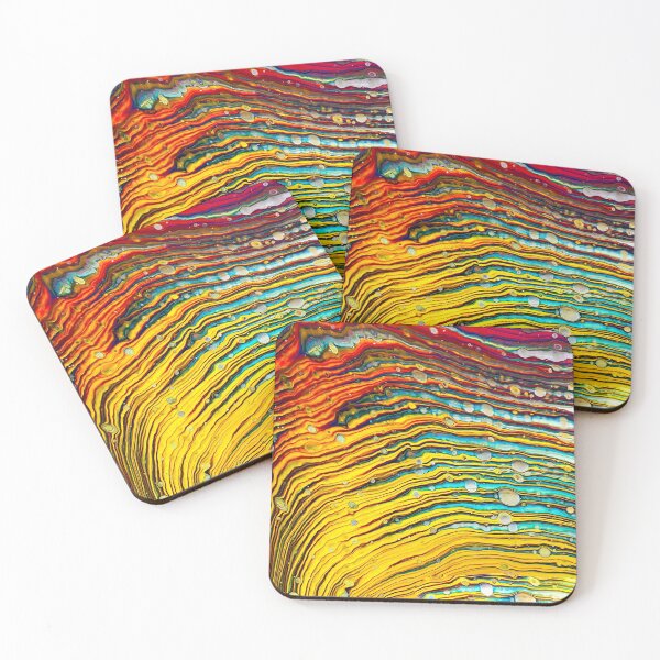 Item preview, Rainbow Waves Acrylic Pour Painting designed and sold by Ashley Branstetter.