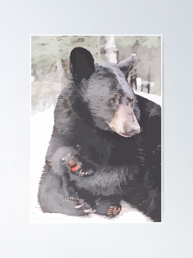 American Black Bear Watercolor Painting" Poster By Amazighman | Redbubble