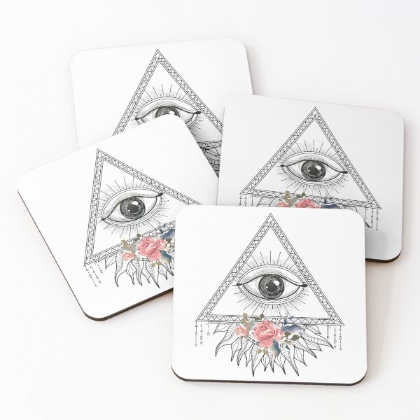 Item preview, All Seeing Eye With Flowers designed and sold by Ninjawhere.