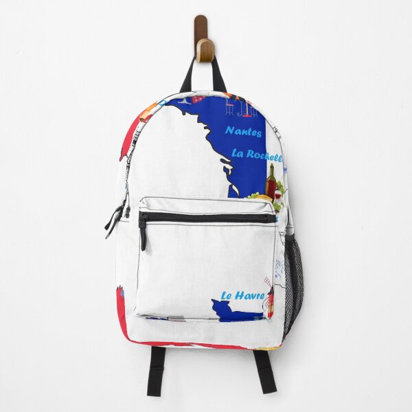 Item preview, France Map Tee Landmarks tourist attractions  major cities flag designed and sold by mashmosh.