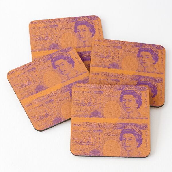 Item preview, Orange and Violet British Pound Sterling Banknote Bill Cash Coin Currency designed and sold by Plastic Memory Archive.