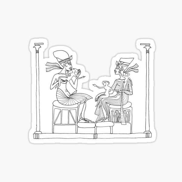 Amarna Family - Faience Blue Sticker