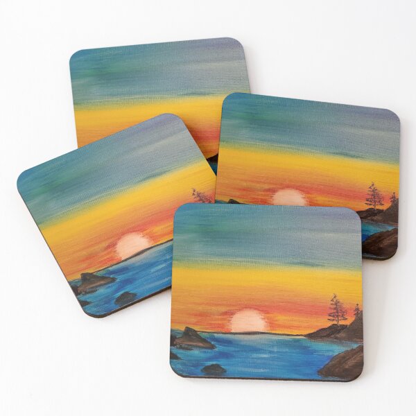 Item preview, Sunset on Ocean & Mountains designed and sold by painttime.