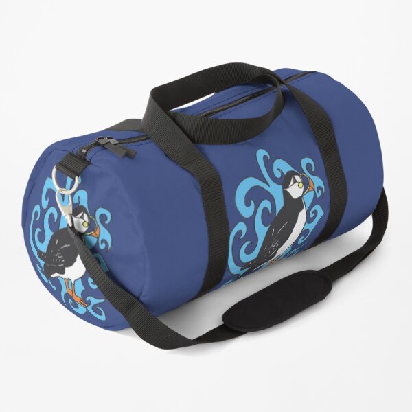 Puffin in Blue Swirls Duffle Bag