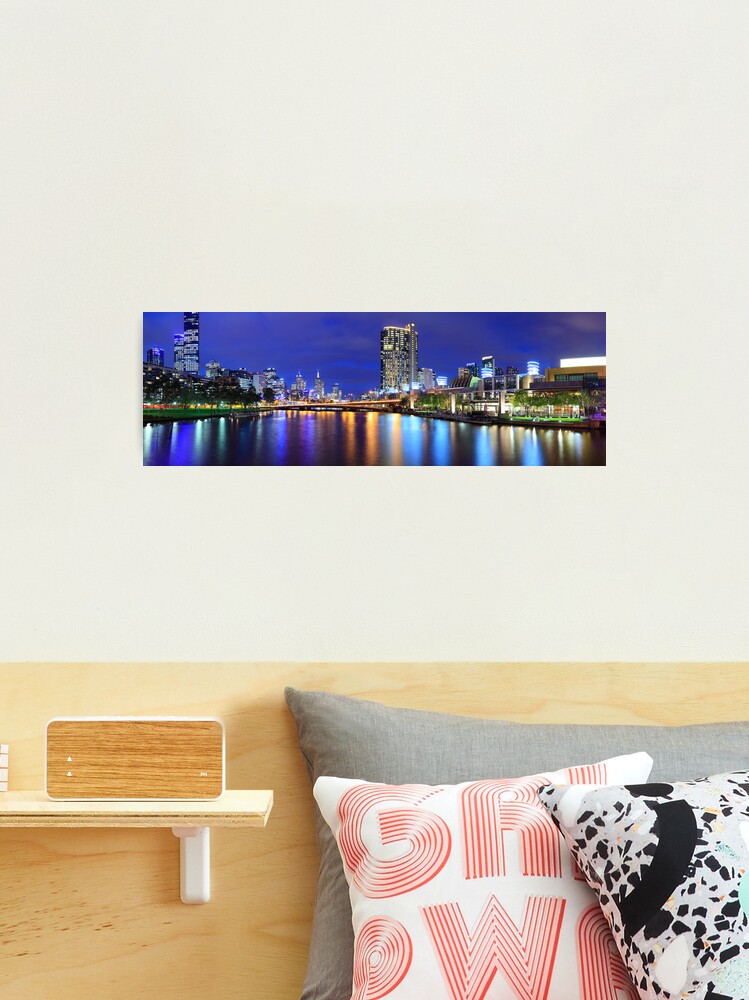 Thumbnail 1 of 3, Photographic Print, Melbourne City Lights, Victoria, Australia designed and sold by Chockstone.