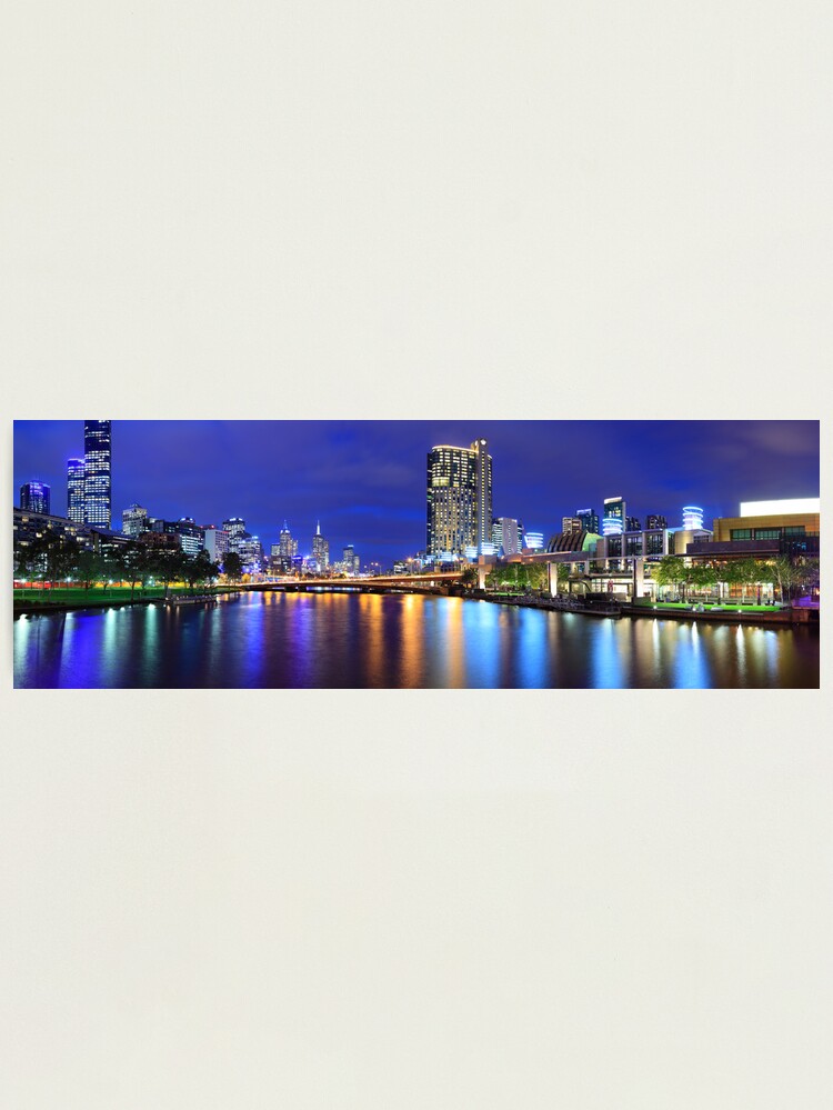 Thumbnail 2 of 3, Photographic Print, Melbourne City Lights, Victoria, Australia designed and sold by Chockstone.