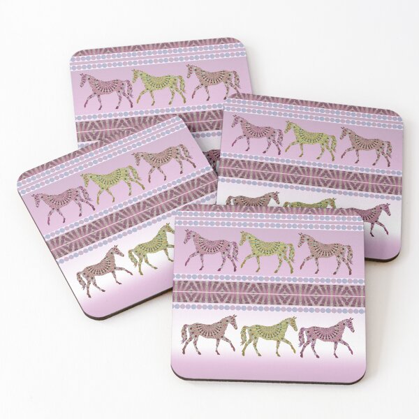 Item preview, Bohemian Mandala Horses Parade in Rose designed and sold by WatersEdgeGal.