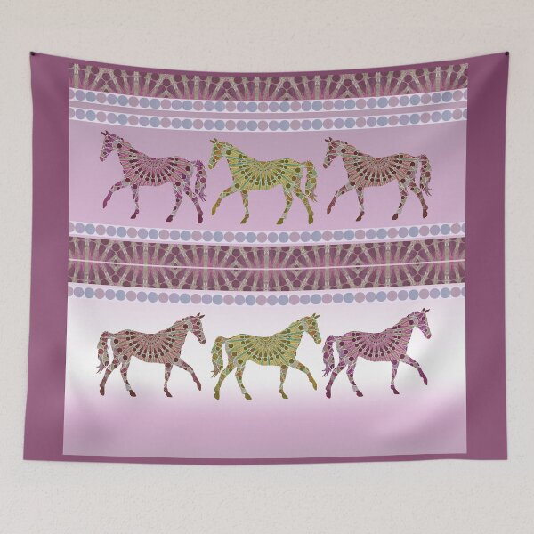 Item preview, Bohemian Mandala Horses Parade in Rose designed and sold by WatersEdgeGal.